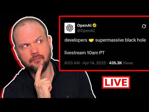 Thumbnail for [OpenAI Livestream] developers 🤝 supermassive black hole